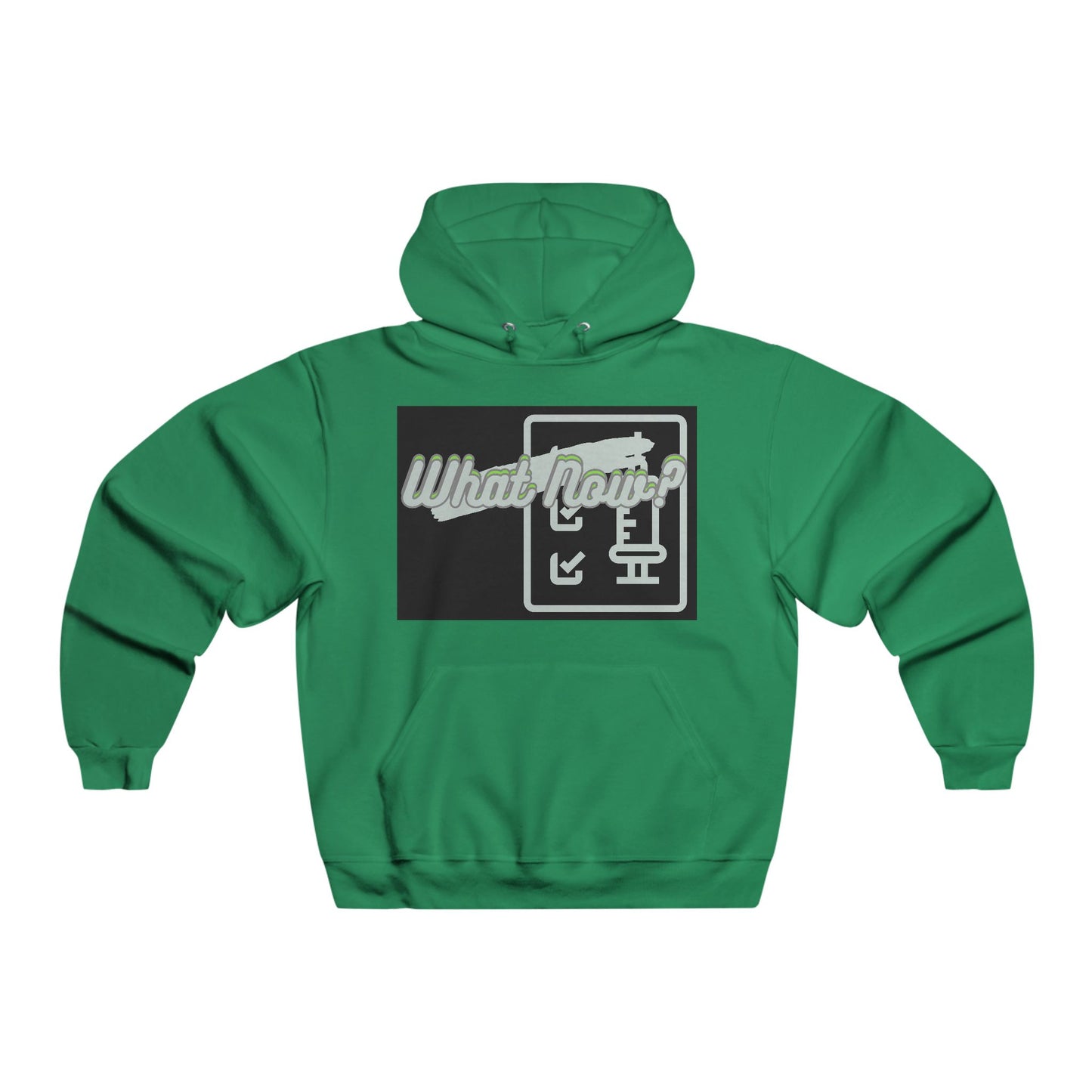 Trendy Graphic Hoodie - "What Now?" Streetwear (Green/Black)